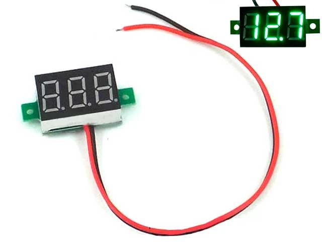 Woltomierz panelowy LED 2,5V-30V, zielony