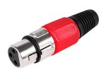 Wtyk mikrofonowy żeński XLR, czerwony