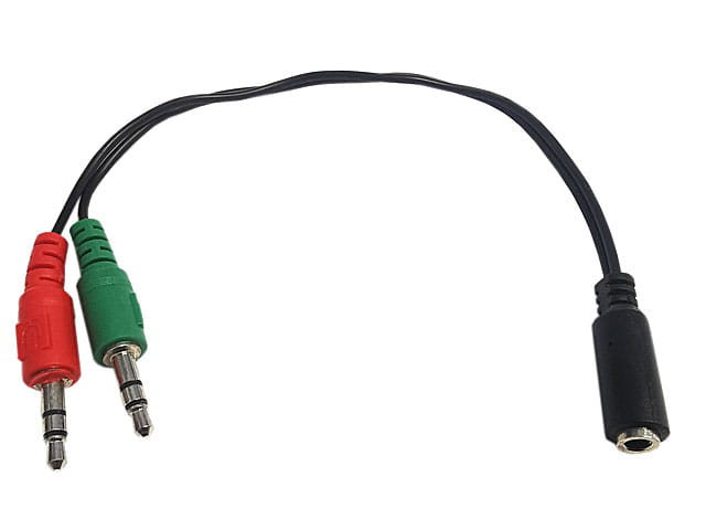 Przejściówka gniazdo Jack 3,5mm 4p na 2 x wtyk 3,5mm stereo