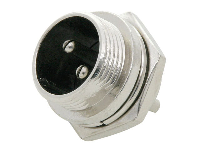 Złącze mikrofonowe CB 2pin, gniazdo męskie do obudowy