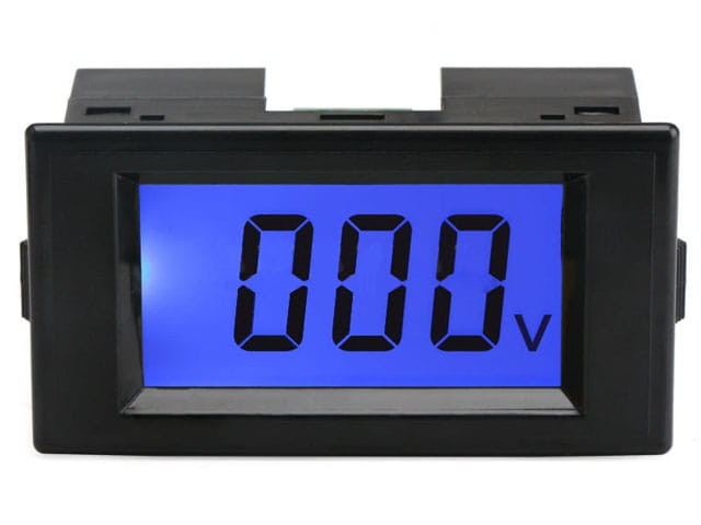 Woltomierz panelowy LCD 200V DC, niebieskie podświetlenie