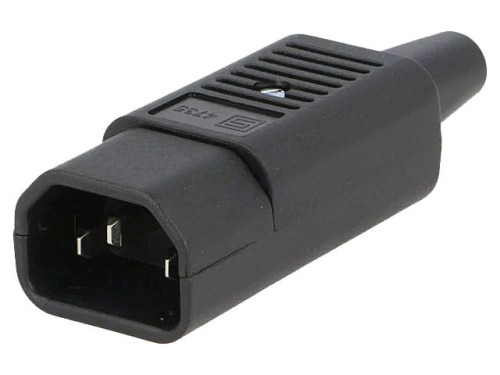 IEC męski na przewód 3 pinowy, C14; SCHURTER