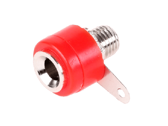 Gniazdo bananowe 4mm, 19A 60V; czerwone