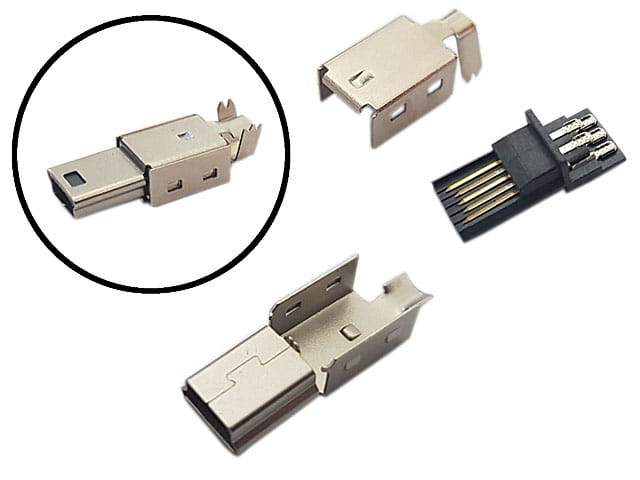 Wtyk mini USB typ B 5 pin, na kabel