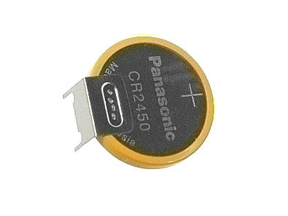 Bateria litowa 3V CR2450 3pin, montaż poziomy; Panasonic