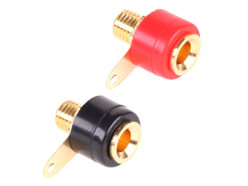 Gniazdo bananowe 4mm, 19A 60V; czerwone+czarne złocone