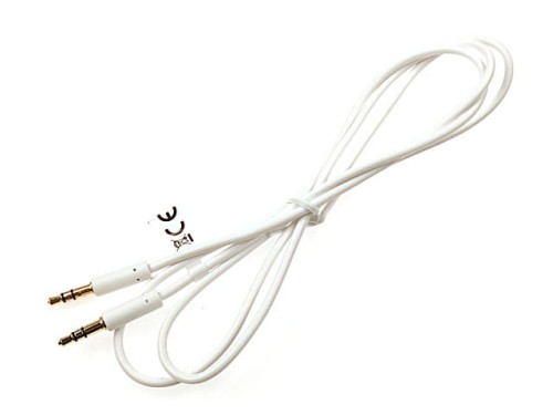 Kabel AUX JACK 3,5mm długość 1,0m, biały; Vitalco