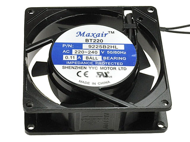 Wentylator 230VAC 92x92x25mm 2 przewody 51m3/h łożysko kulkowe; Maxair