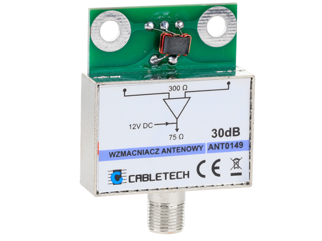 Wzmacniacz antenowy do puszki 30dB ekranowy; Cabletech