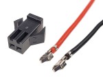Wtyk żeński JST SMP-02V  2 styki z przewodami, raster 2,5mm 