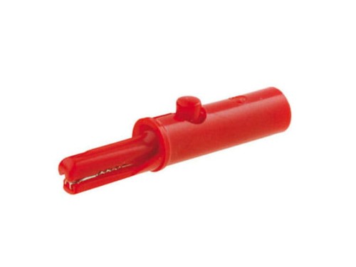 Krokodylek izolowany 2mm 3A czerwony