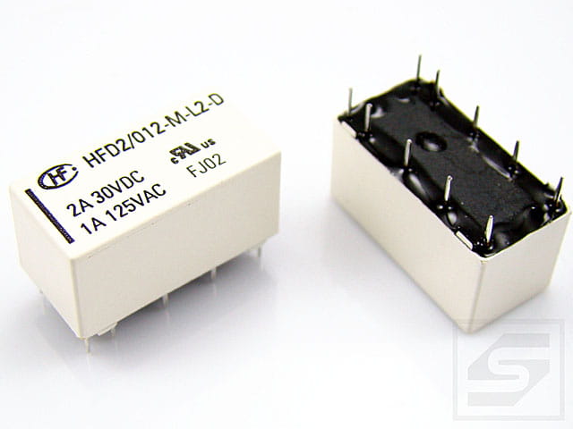 Przekaźnik dwie cewki 12VDC 2A HFD2-012-S-L2