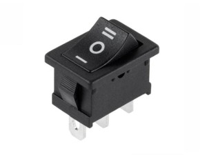 RSM103BK-LP; przełącznik klawiszowy ON-OFF-ON tristabilny, czarny; MRS103LP