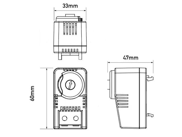 Termostat regulowany 0-60 st.C NO bimetaliczny