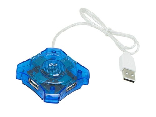 HUB rozgałęźnik USB x 4 2.0 niebieski