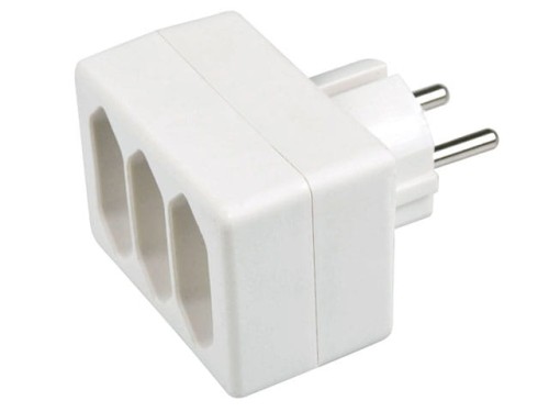 Rozgałęźnik 3 gniazda płaskie bez uziemienia