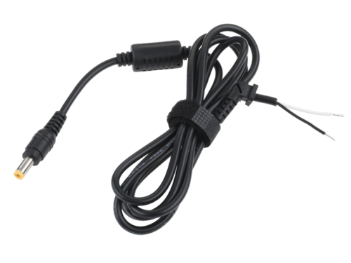 Wtyk zasilający 5,5x2,5 prosty z przewodem