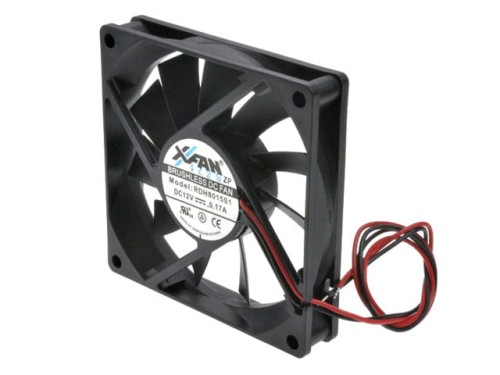 Wentylator 12VDC 80x80x15, 2 przewody, łożysko ślizgowe, 52,7m3/h; XFan RDH8015S1