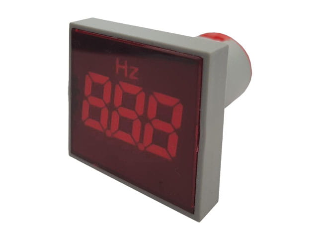 Miernik częstotliwości LED 32x32mm 20-75Hz, czerwony