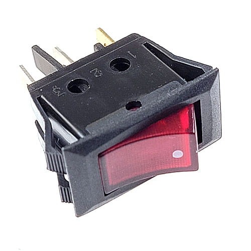 RS101L230R-MK; przełącznik klawiszowy OFF-ON bistabilny, podświetlenie czerwone 230V