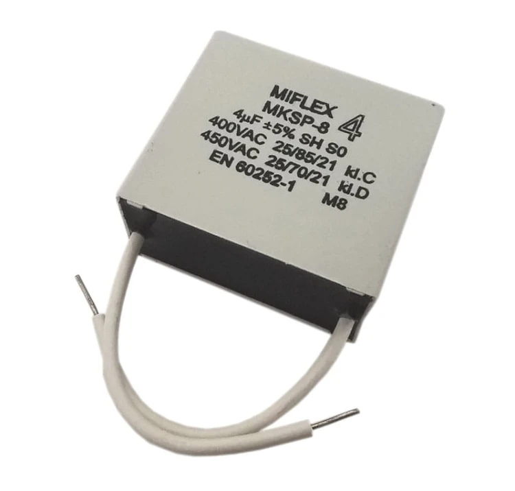 Kondensator rozruchowy do silników 4uF 450VAC, kostka; MIFLEX MKSP-8