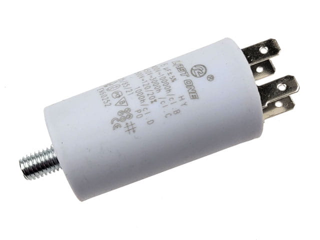 Kondensator do silników 6uF 450VAC, konektory, fi:30x57mm