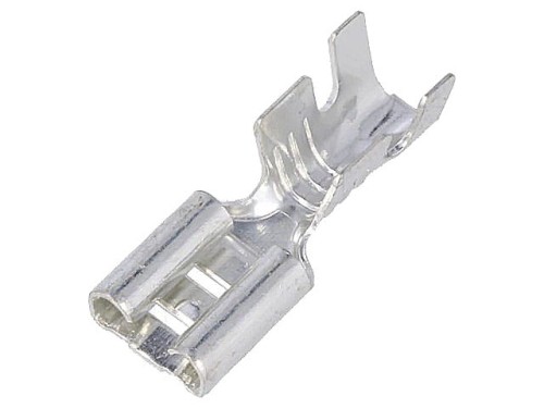 Konektor żeński nieizolowany 6,3mm z zaczepem, kabel 4-6mm2