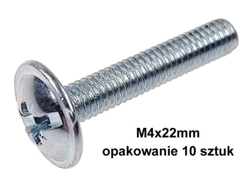 Wkręt M4x22mm, kołnierzowy, krzyżakowy