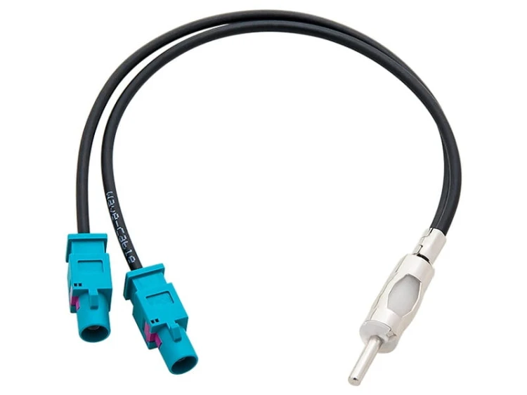 Adapter antenowy FAKRA x2 (m) na DIN (m), dł.30cm