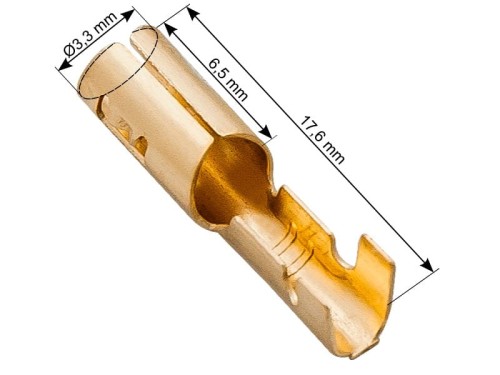 Konektor okrągły żeński nieizolowany 3,3mm