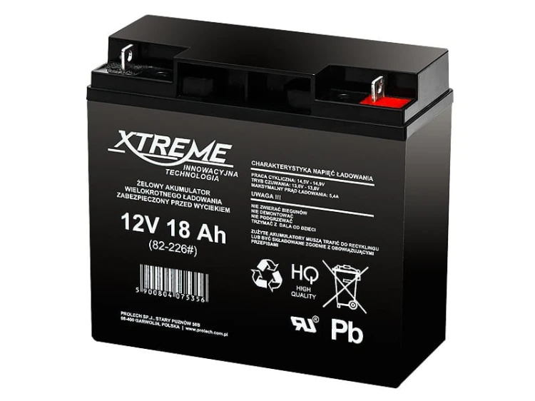 Akumulator żelowy 12V 18Ah; XTREME