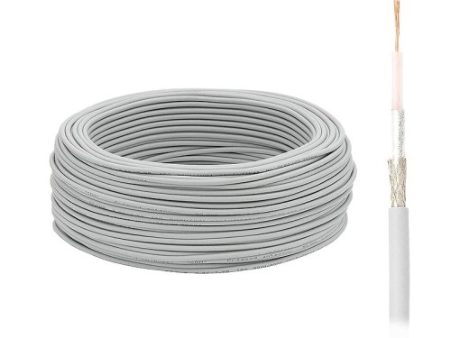 Kabel koncentryczny RG58 linka CU oplot AL, szary