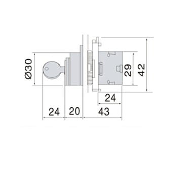 Przełącznik stacyjka XB2-EG2 0-1 NO