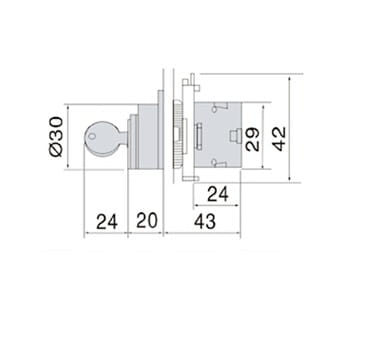 Przełącznik stacyjka XB2-EG2 0-1 NO