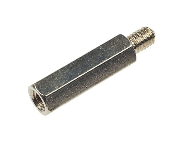 Tulejka dystansowa M5 wys. 25mm zewn/wewn, mosiądz niklowany
