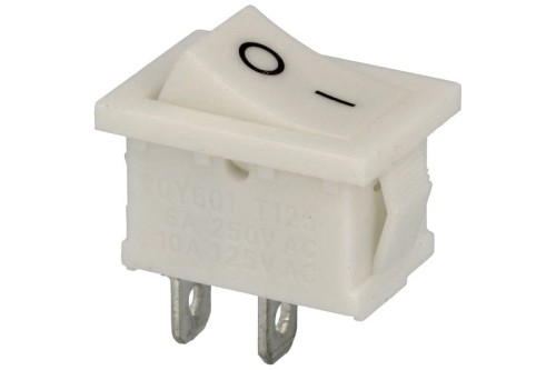RSM101WH; przełącznik klawiszowy ON-OFF bistabilny biały, 6A 250V
