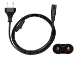 Kabel zasilający sieciowy dwustronny z wyłącznikiem, 1,5m; CEE 7/16 (C) męski, IEC C7 żeński