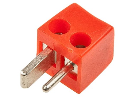 Wtyk głośnikowy na przewód skręcany kostka, czerwony