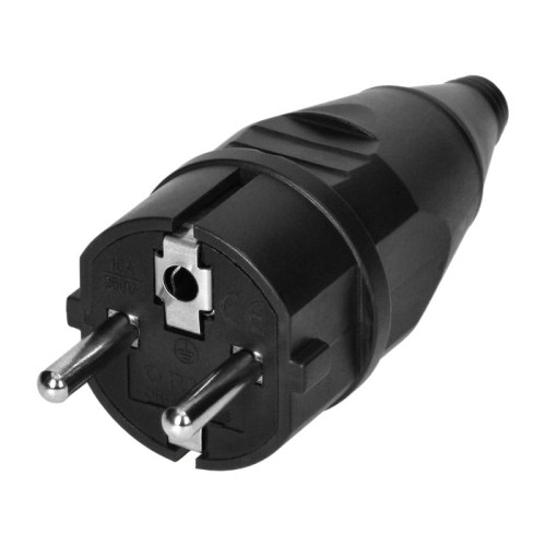 Wtyczka warsztatowa 2P+Z Uni-Schuko, czarna; ORNO 13256