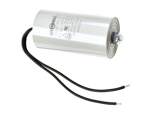 Kondensator rozruchowy do silników 50uF 450VAC, przewody