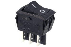 RSM202BK-MR3; przełącznik klawiszowy ON-ON bistabilny DPDT czarny; Canal MR3