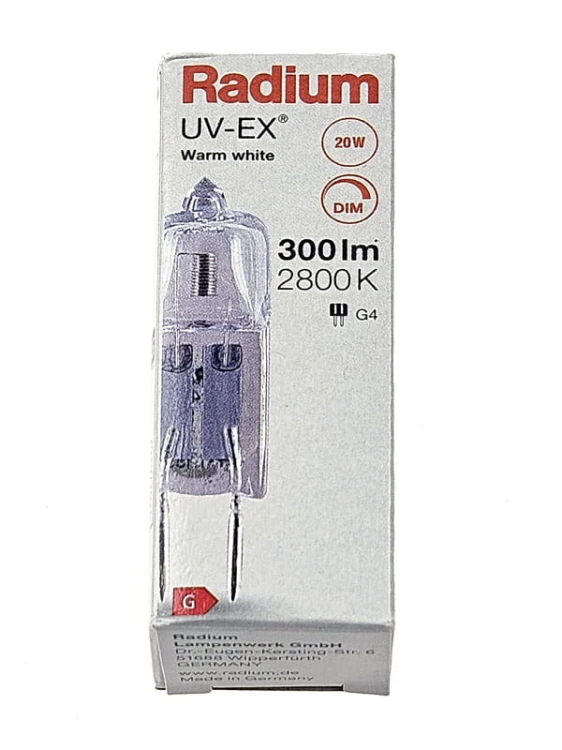 Żarówka halogenowa 12V 20W G4 300lm; Radium