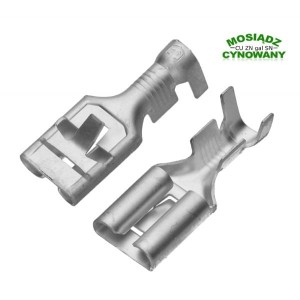 Konektor żeński nieizolowany 9,5mm 5,1mm2, zatrzask, cynowany