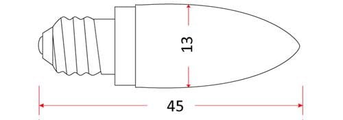 Żarówka E10 34V 3W 13x45mm, ryflowana