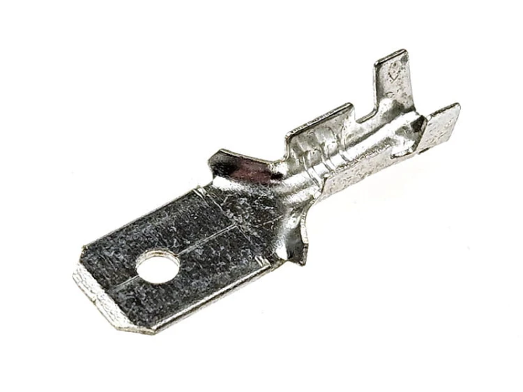 Konektor męski nieizolowany 6,3mm ocynk