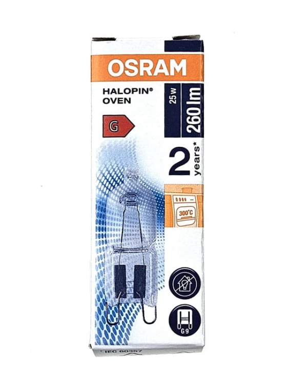 Żarówka halogenowa 230V 25W G9 260lm do piekarnika; Osram 66725