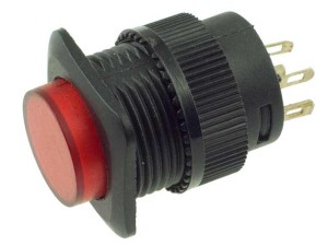 PBS111SD-HW13L2R; przełącznik przyciskany OFF-(ON) monostabilny, podświetlenie czerwone 2V; Howo R13