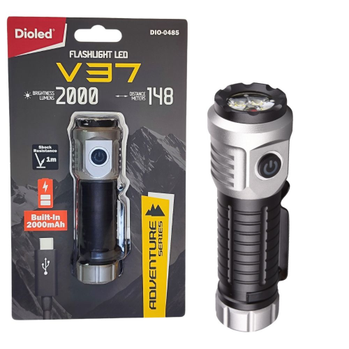 Latarka ręczna akumulatorowa 20W 2000lm V37 ADVENTURE; Dioled DIO-0485