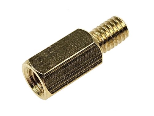 Tulejka dystansowa zewn/wewn, gwint M4 dł. 10mm mosiądz