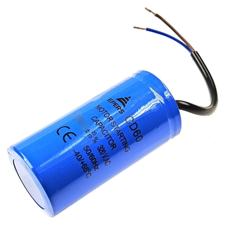 Kondensator do silników 125uF 320V, przewody; EPERS